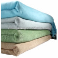 High Quality Organic Bamboo Material Sofa Throw Woven Blanket With Brushed